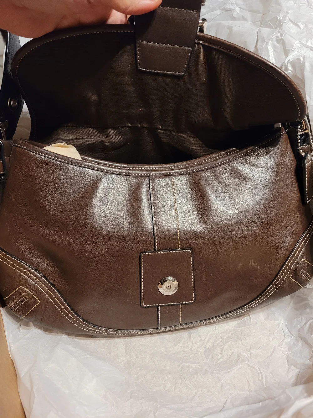 Vintage Coach Soho Buckle Flap Shoulder Bag - Picture 5 of 6